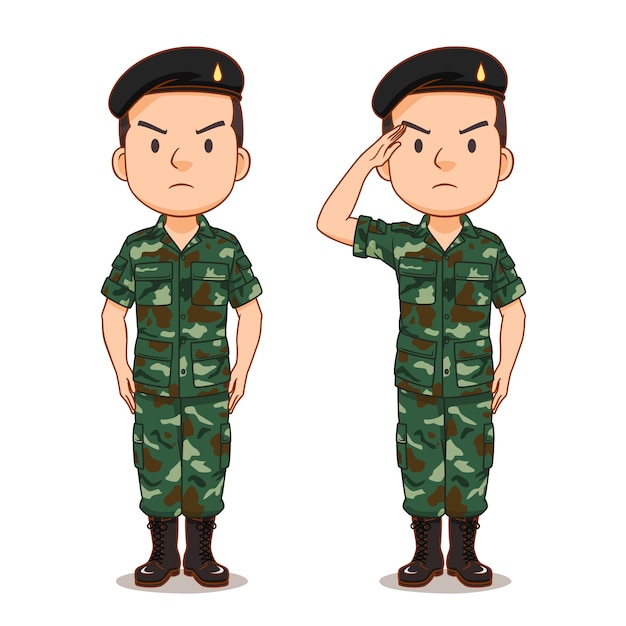 Cartoon character of thai soldier