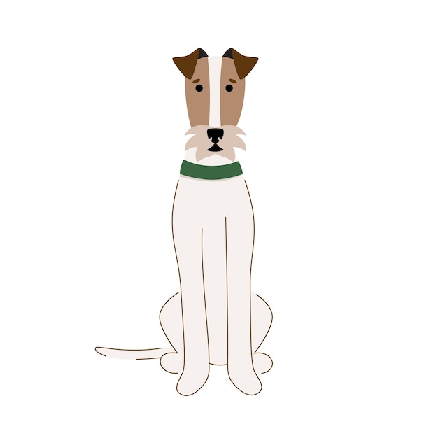 cartoon character vector illustration of a pet dog wire fox terrier