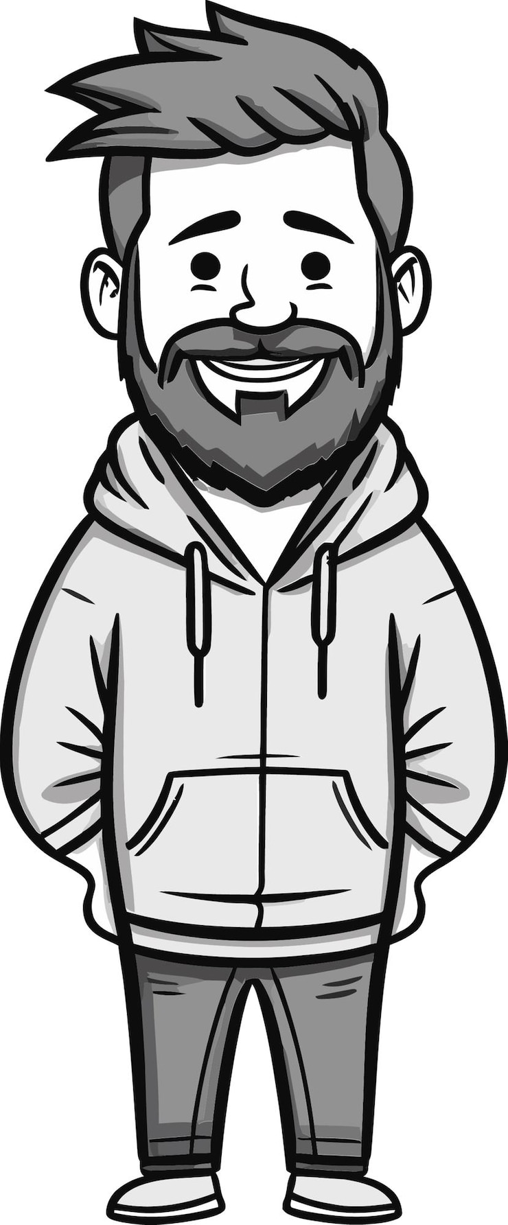 Vector a cartoon character with a beard and a mustache