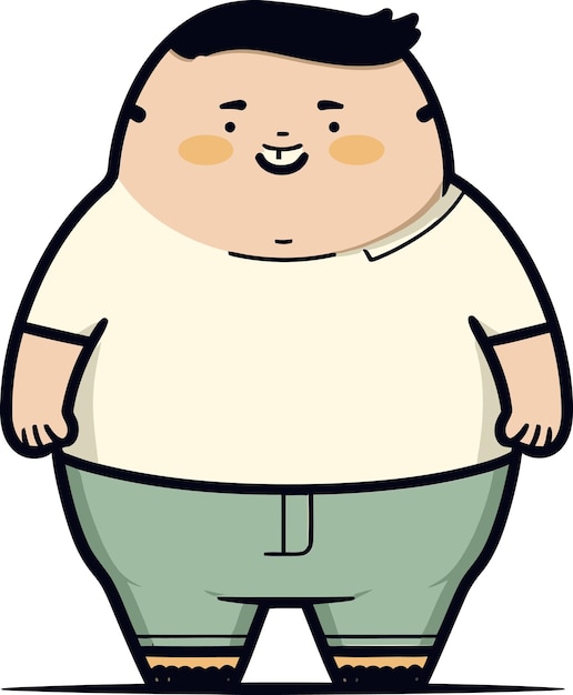 한 얼굴과 색 셔츠를 입은 만화 캐릭터.