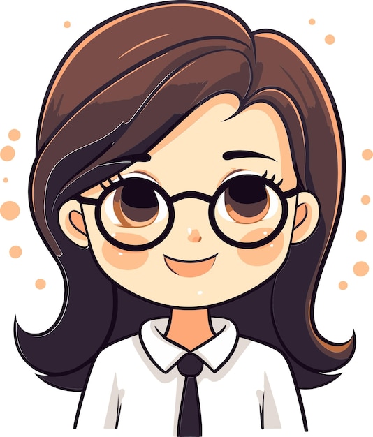 안경과 소녀라는 글이 새겨진 셔츠를 입은 만화 캐릭터