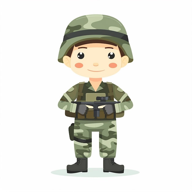 手に銃を持った漫画のキャラクター