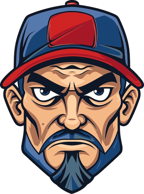 a cartoon character with a red hat and a blue cap