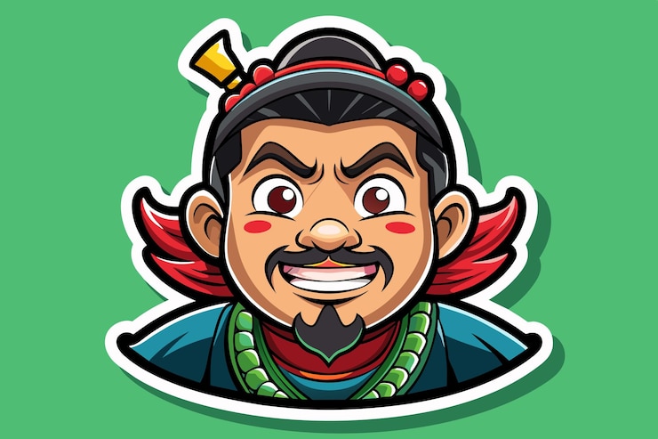 Vector a cartoon character with red wings and a red bow on his head
