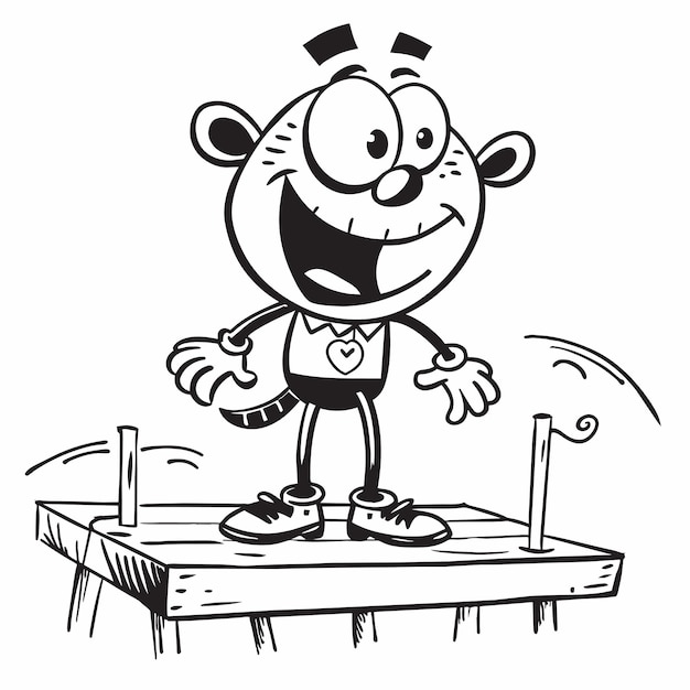 Vettore un personaggio di cartone animato con una camicia che dice 