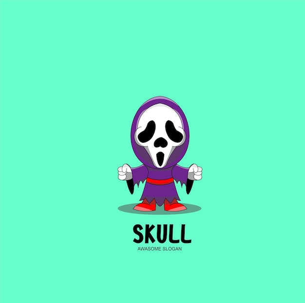 A cartoon character with a skull on it