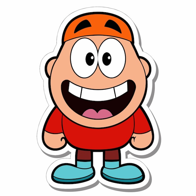 Vector a cartoon character with a smile on his face and a smile on his face