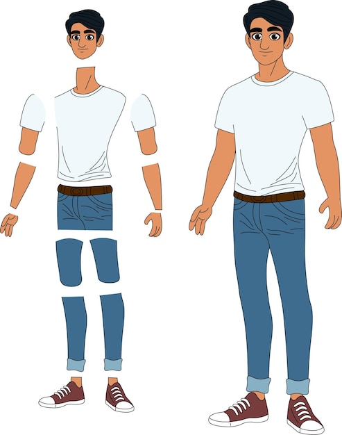 カートゥーンキャラクター 若い男