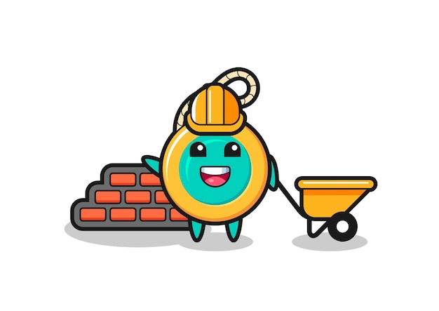 Cartoon character of yoyo as a builder