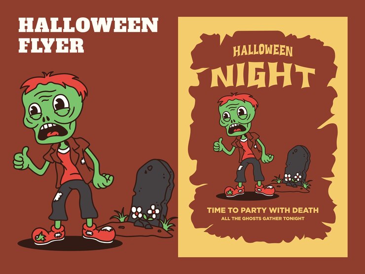 Cartoon Characters Of Various Cute Halloween Elements With A Retro And Handwritten Style Suitable For Your Posters And Stickers