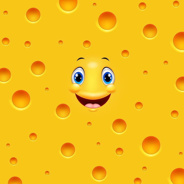 Cartoon cheese smiling