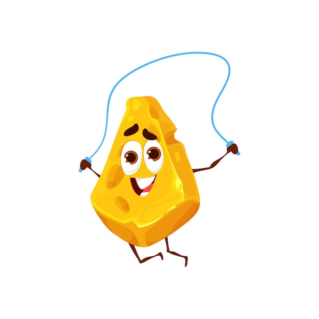 Cartoon cheese with skipping rope food character