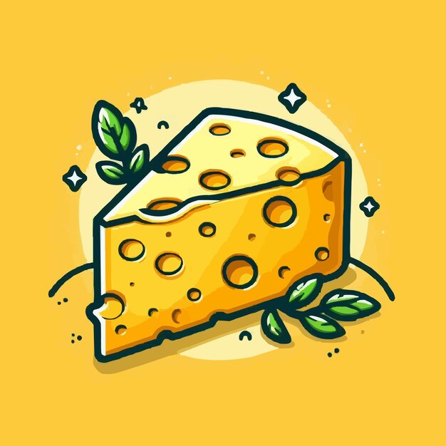 A cartoon of a cheese with a smiling face