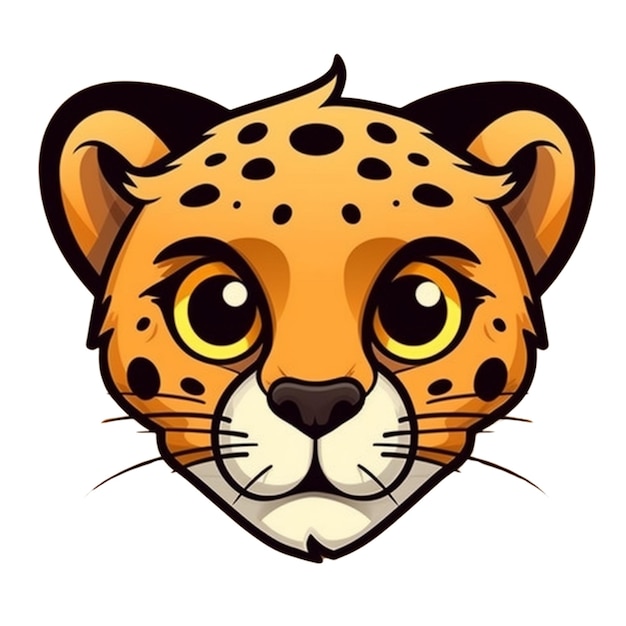 Vector cartoon cheetah face vector design