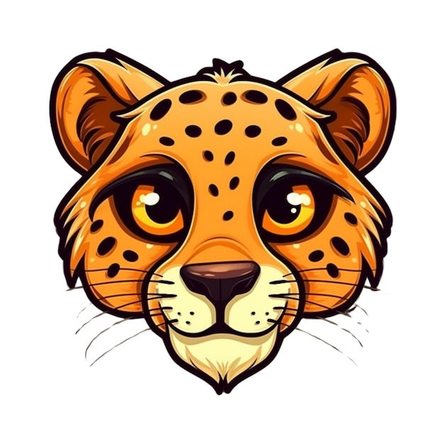 Cartoon cheetah face vector design