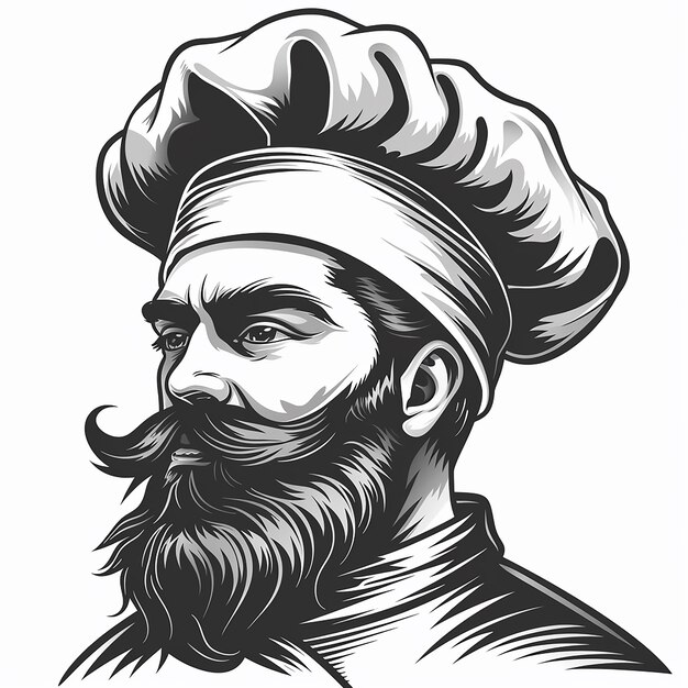 Cartoon chef gezicht logo