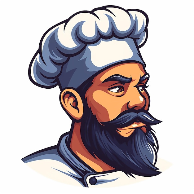 Cartoon chef gezicht logo