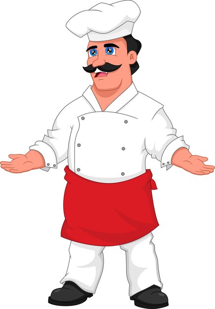 Vector cartoon chef isolated