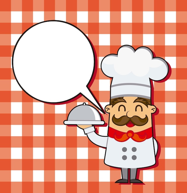 Cartoon chef-kok over pleinen achtergrond vectorillustratie