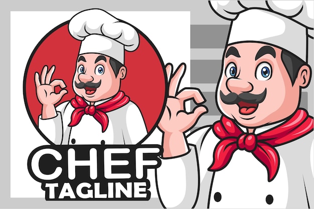 Vettore cartoon chef man gesticolando segno ok