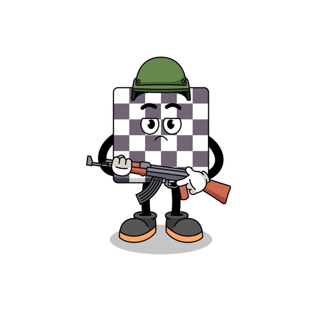 Cartoon of chessboard soldier character design