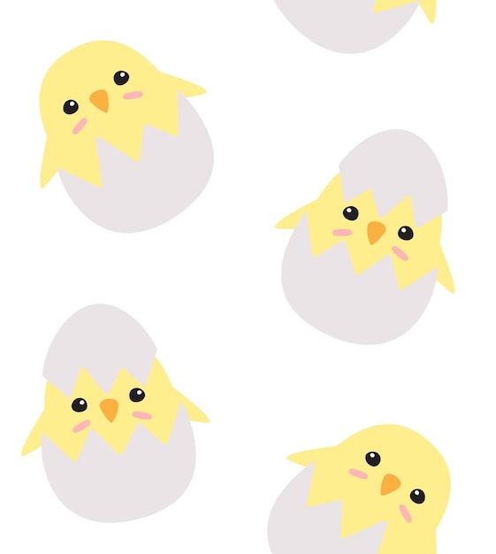 A cartoon chicken and eggs with the words " happy easter " on the top.