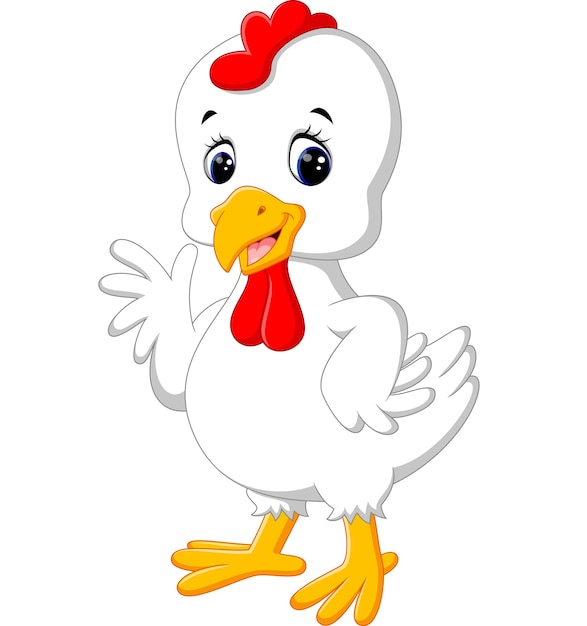 Vector cartoon chicken rooster