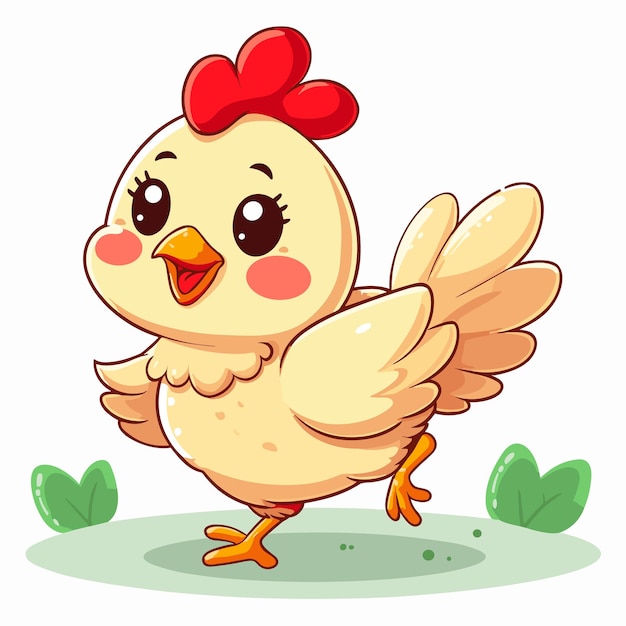 Cartoon chicken on a white background vector