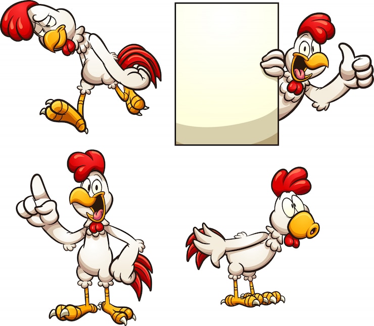 Vector cartoon chicken