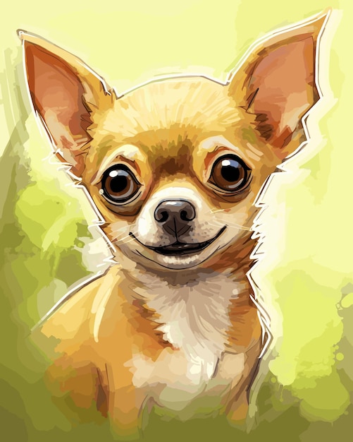 Vector a cartoon of a chihuahua dog