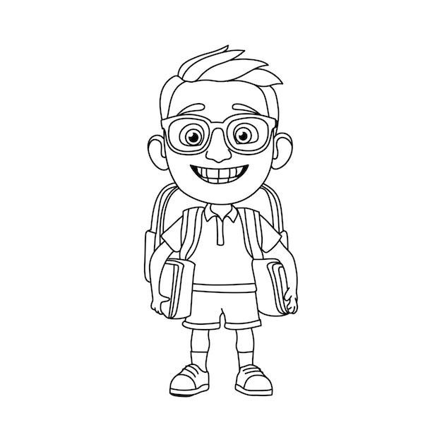 cartoon child line style