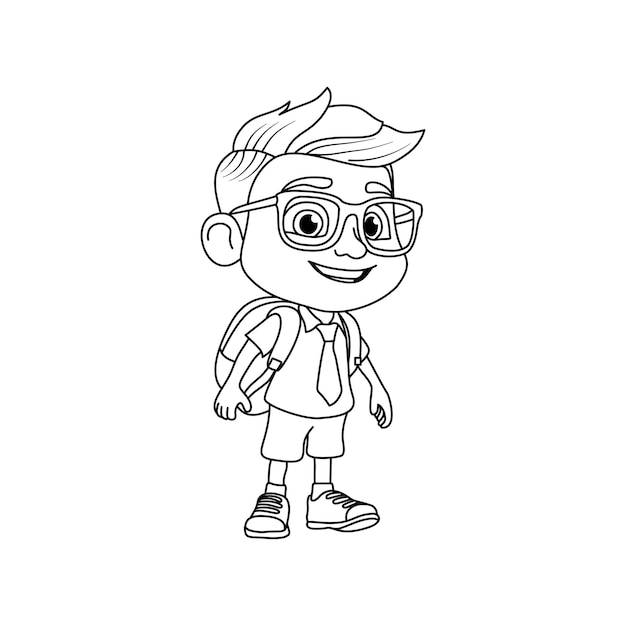 cartoon child line style