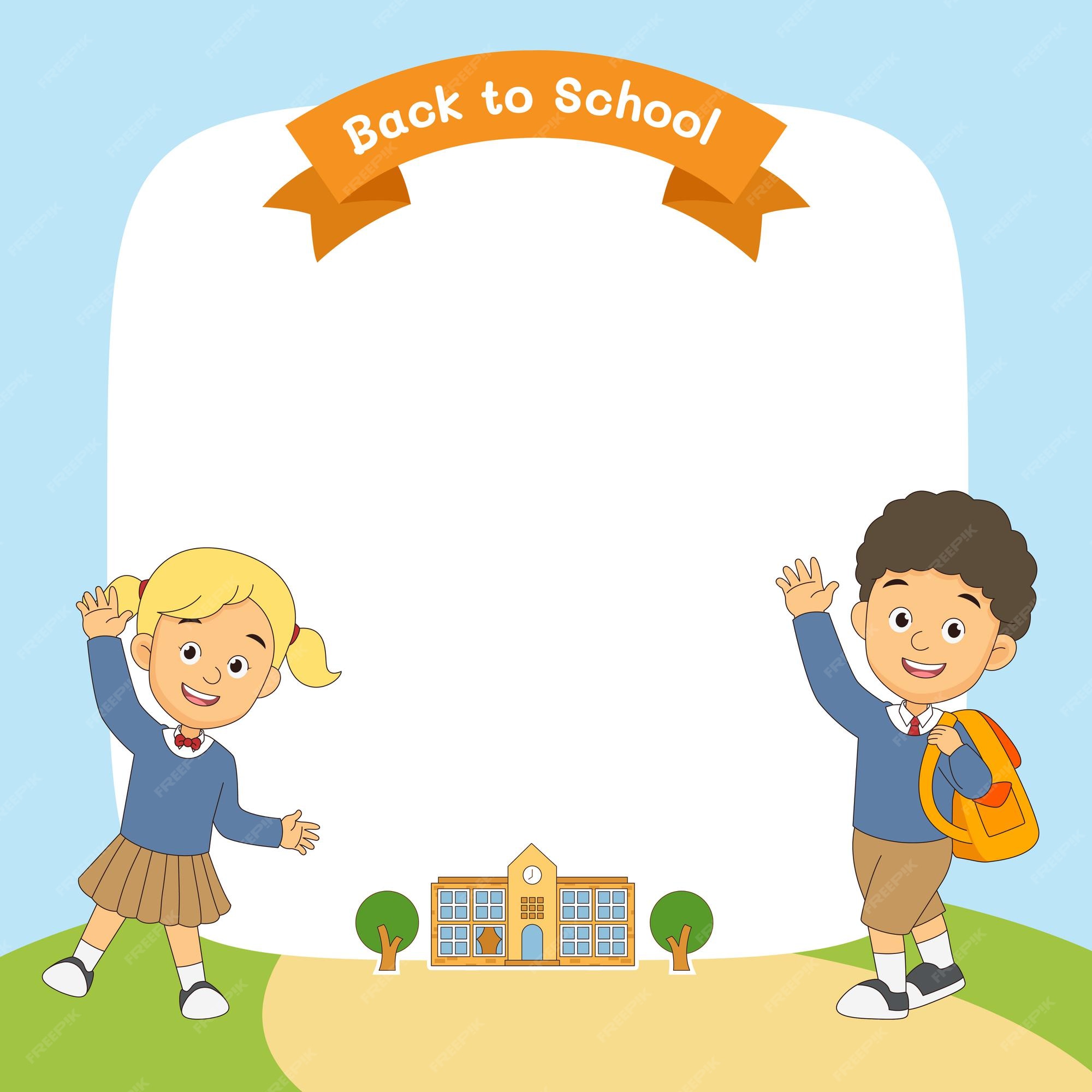 Premium Vector | Cartoon children back to school background