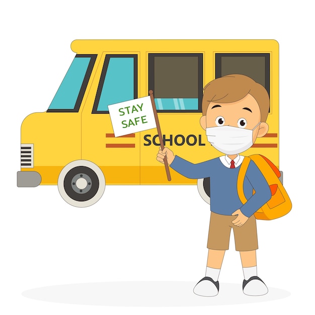 Cartoon children back to school background