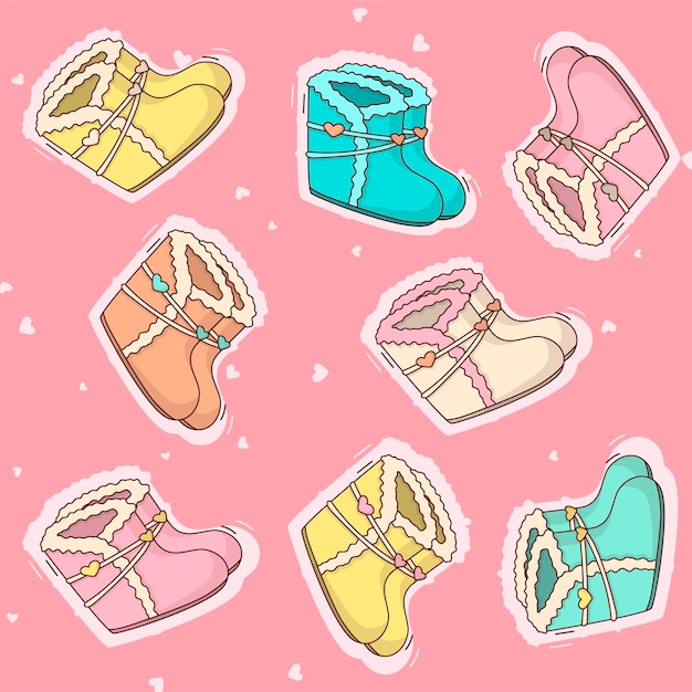 Cartoon children's shoes in different colors