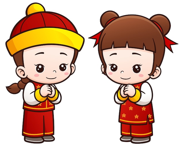 Cartoon Chinese kinderen