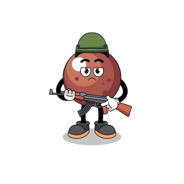 Cartoon of chocolate ball soldier