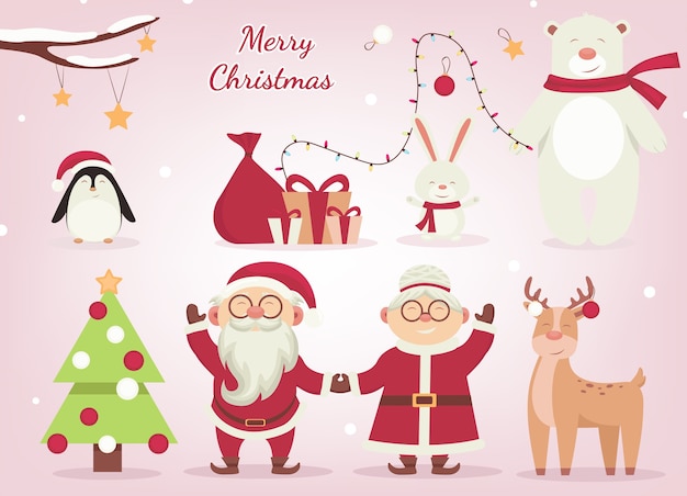 Cartoon Christmas characters