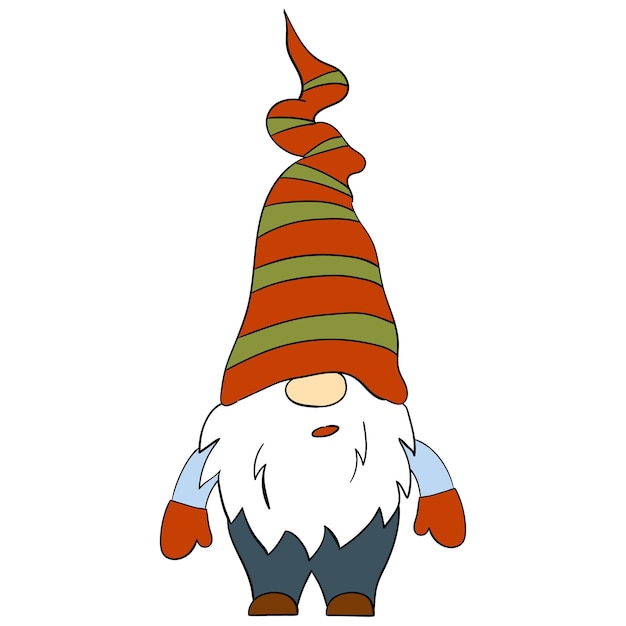 Cartoon Christmas gnome Vector illustratie van schattige dwergen op een witte achtergrond