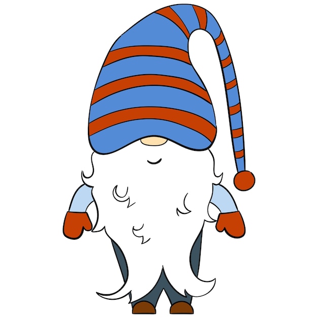 Cartoon Christmas gnome Vector illustratie van schattige dwergen op een witte achtergrond