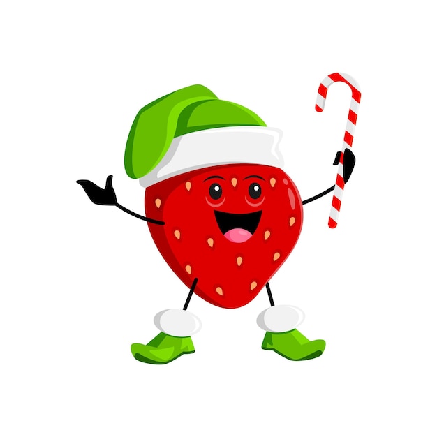 Cartoon Christmas holiday strawberry berry elf