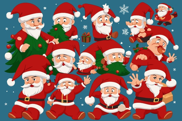 мультфильм с рождественской сценой с персонажем мультфильма и Санта-Клаусом.