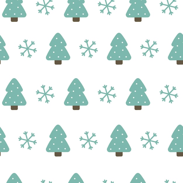 Cartoon Christmas tree seamless pattern