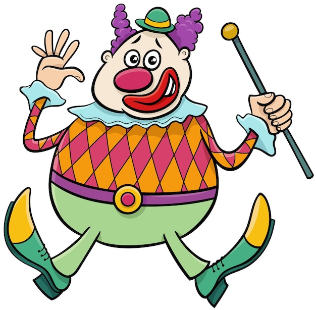 Vector cartoon circus clown komiek stripfiguur