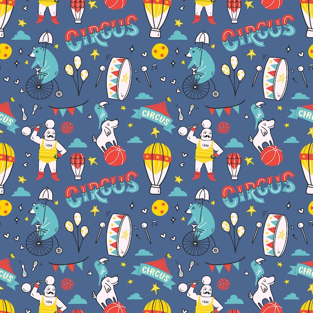 Cartoon circus seamless background