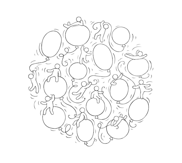 Cartoon cirkel illustratie met ballonnen