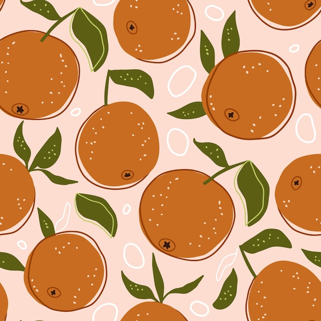 Cartoon citrus oranje fruit naadloze patroon achtergrond