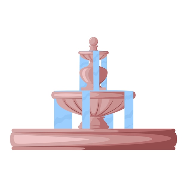 Vector cartoon city fountain. stone fountain