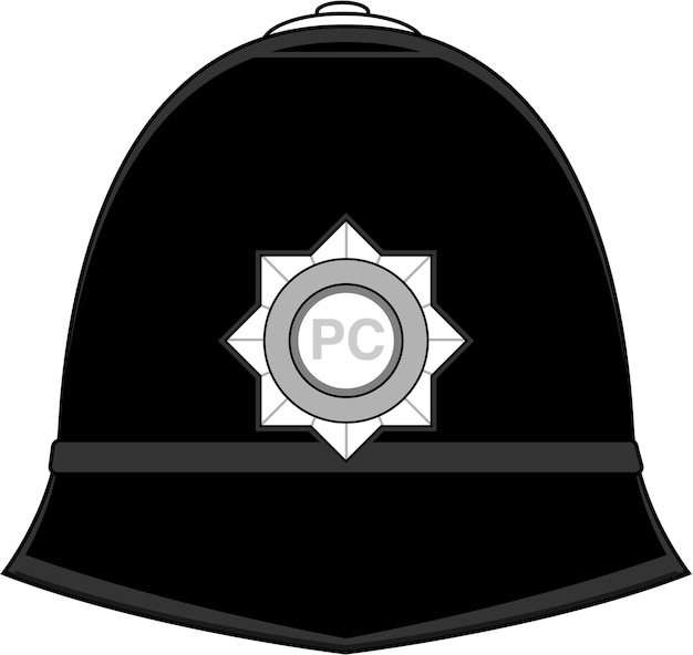 Cartoon Classic British Policeman Hat Emergency Services Illustration