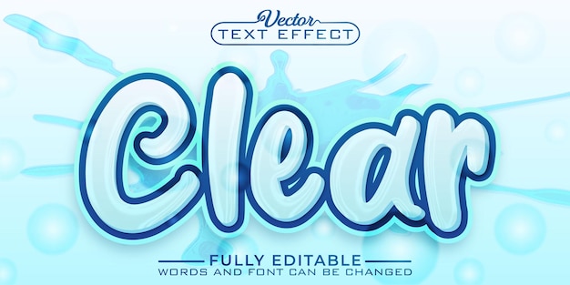 Cartoon Clear Vector Editable Text Effect Template